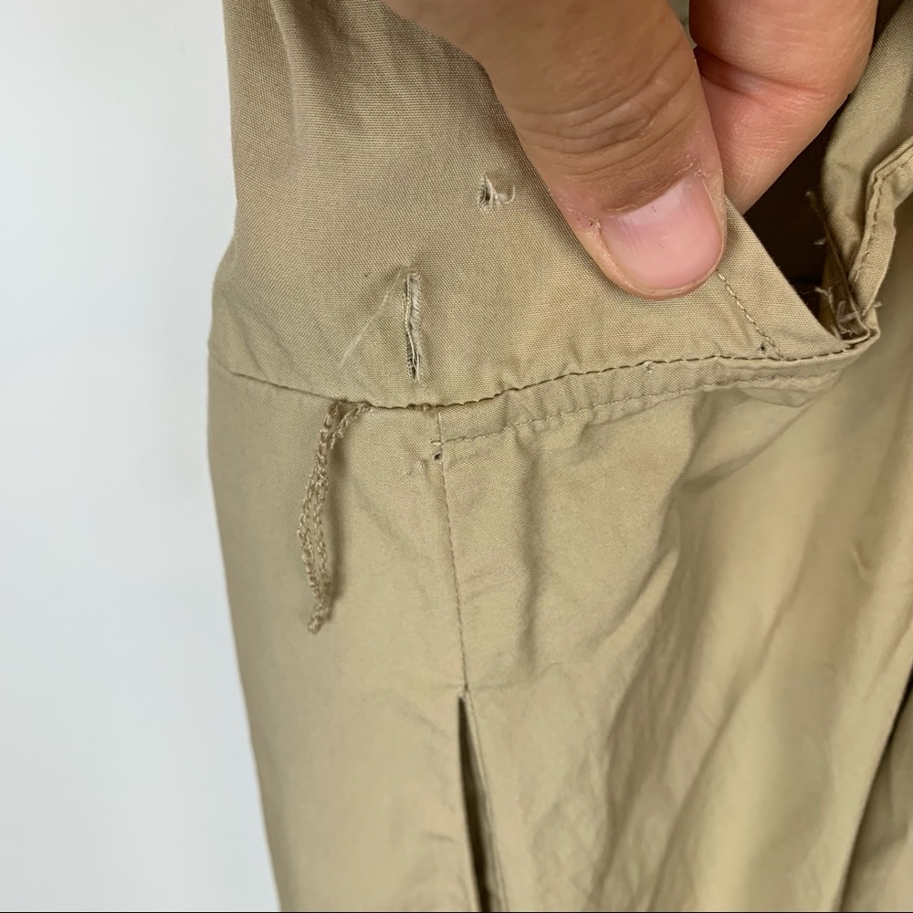 Urban Outfitters | Tan Poplin Ruffle Midi Dress - Picture 10 of 11